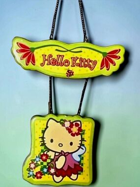 Vintage Hello Kitty Garden Collection Ceramic Wall Decor Sanrio Hanging Sign